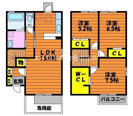 プリムヴェール大内　Ｂ棟の物件間取画像